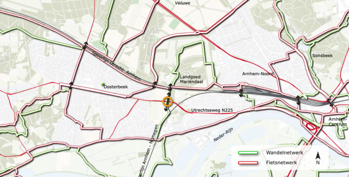 Kaart Utrechtseweg N225