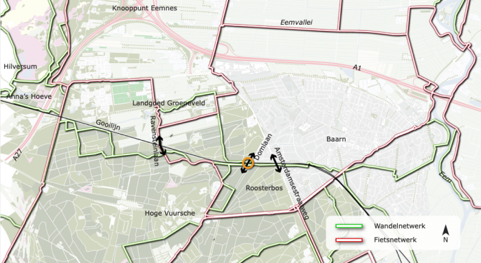 Kaart voetbrug Hilversum