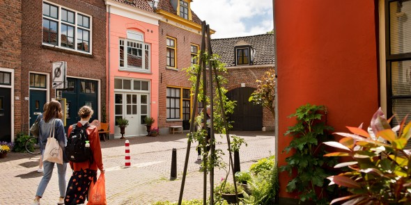 Wandelaars in de stad