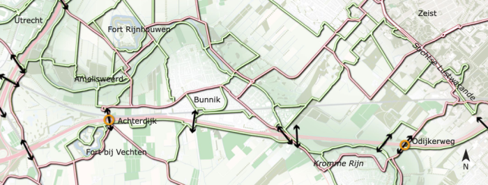 Routekaart Onderdoorgangen A12